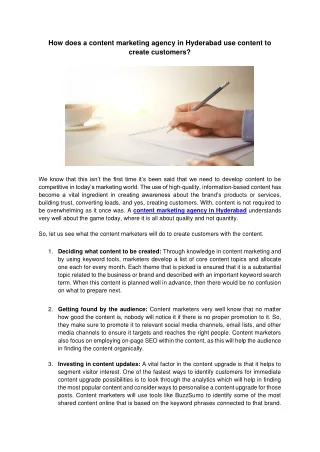 how does a content marketing agency in hyderabad
