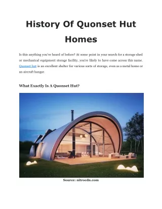 history of quonset hut