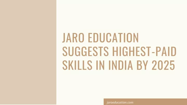 j aro education suggests highest paid skills