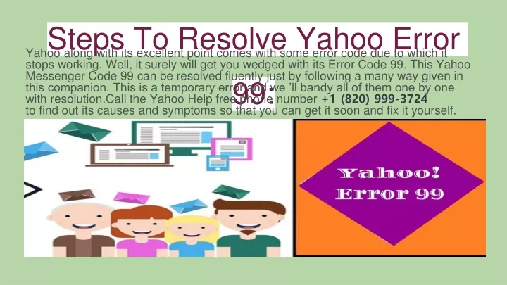 steps to resolve yahoo error 99