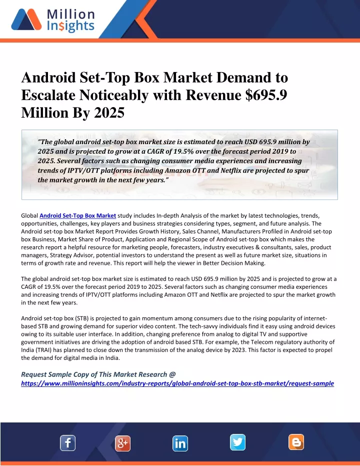 android set top box market demand to escalate