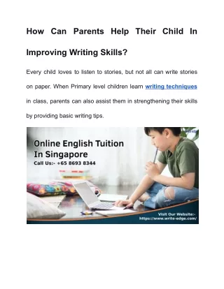 how can parents help their child in