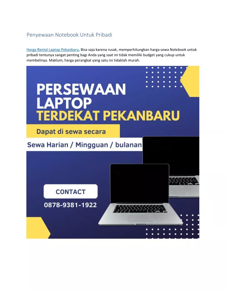 penyewaan notebook untuk pribadi