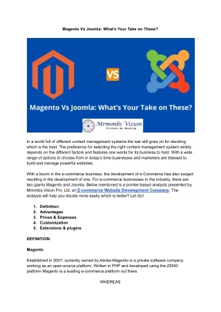 magento vs joomla what s your take on these