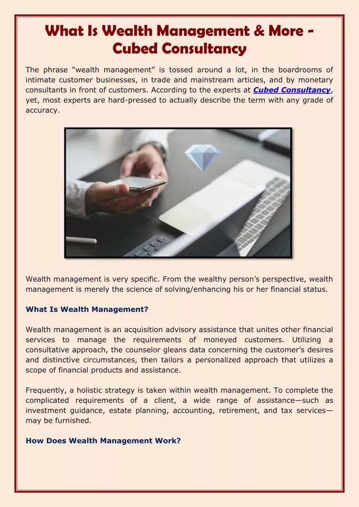 what is wealth management more cubed consultancy