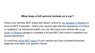 what does a full service include on a car