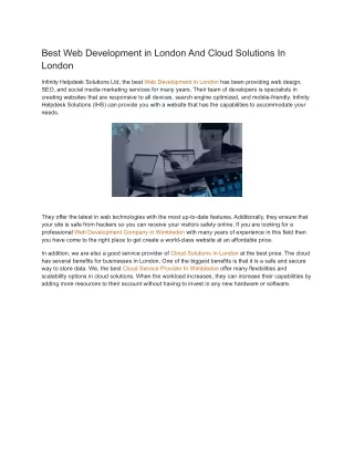 best web development in london and cloud