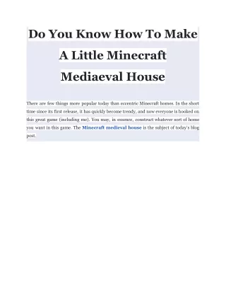 do you know how to make