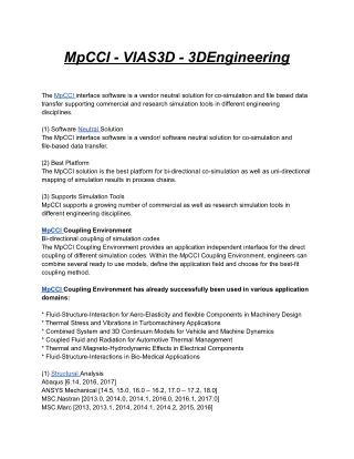 MpCCI - VIAS3D - 3DEngineering