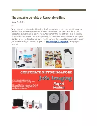 The amazing benefits of Corporate Gifting