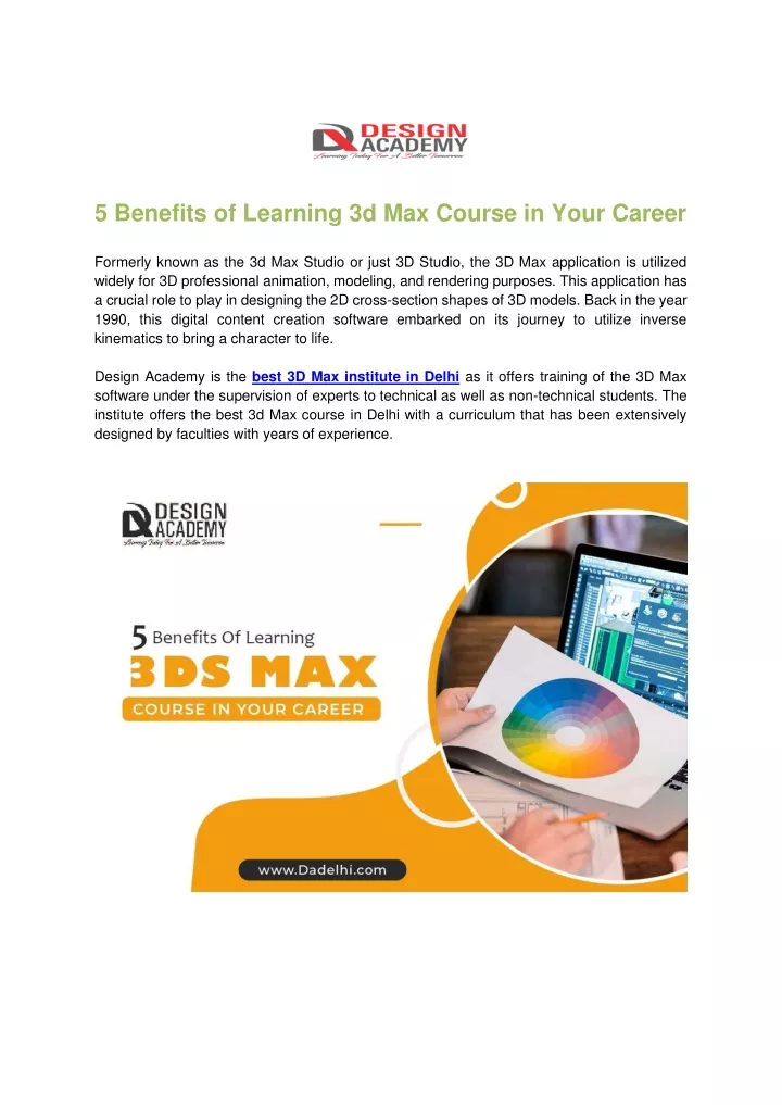 5 benefits of learning 3d max course in your