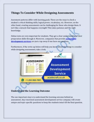 things to consider while designing assessments