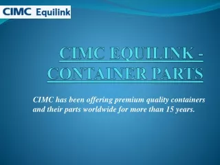 cimc has been offering premium quality containers