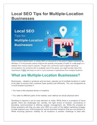 local seo tips for multiple location businesses