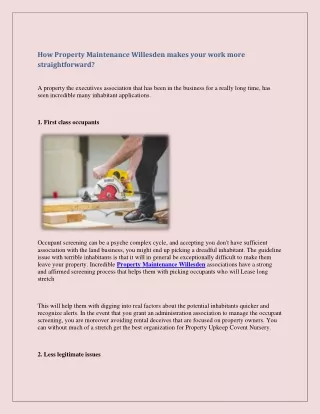 how property maintenance willesden makes your