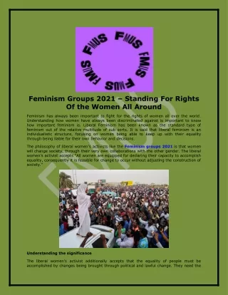 Feminism Groups 2021 – Standing For Rights Of the Women All Around