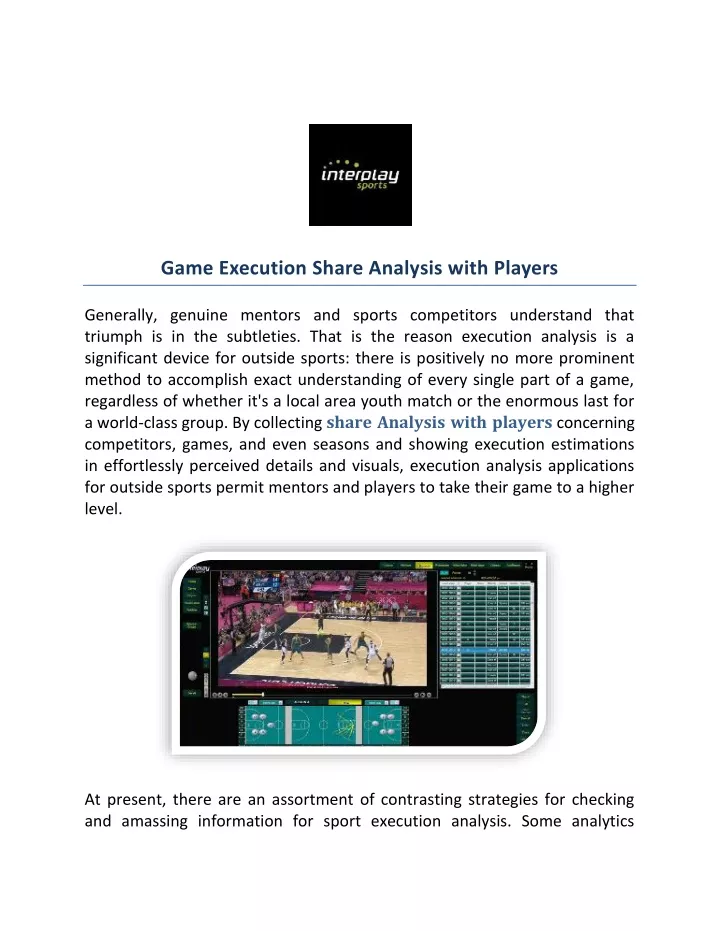 game execution share analysis with players