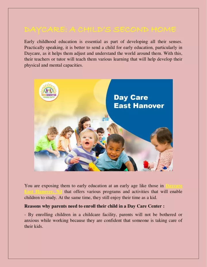 daycare a child s second home daycare a child