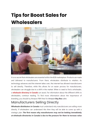 Tips for Boost Sales for Wholesalers
