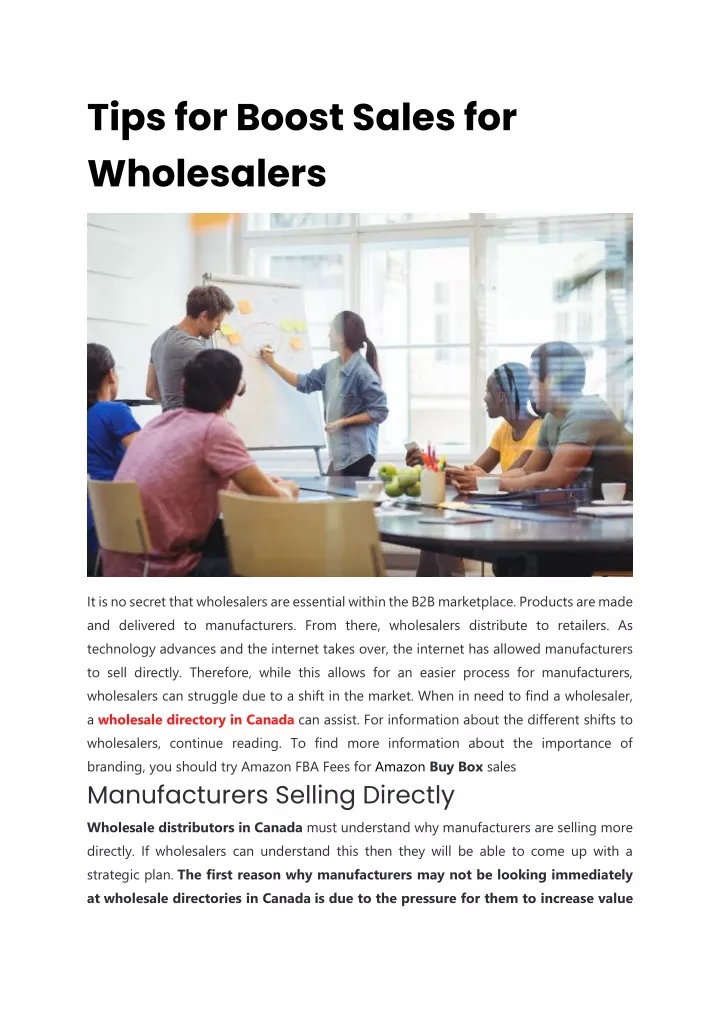 tips for boost sales for wholesalers