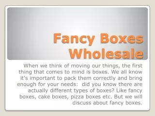 Fancy Boxes Wholesale