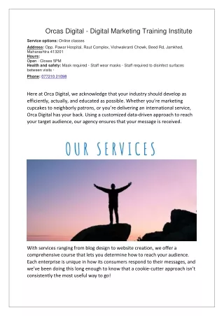 orcas digital digital marketing training institute