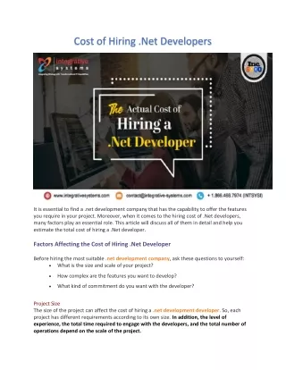 cost of hiring net developers