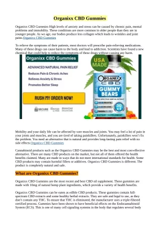Organixx CBD Gummies Reviews - (100% Legit) Is It Ripoff Or Safe?