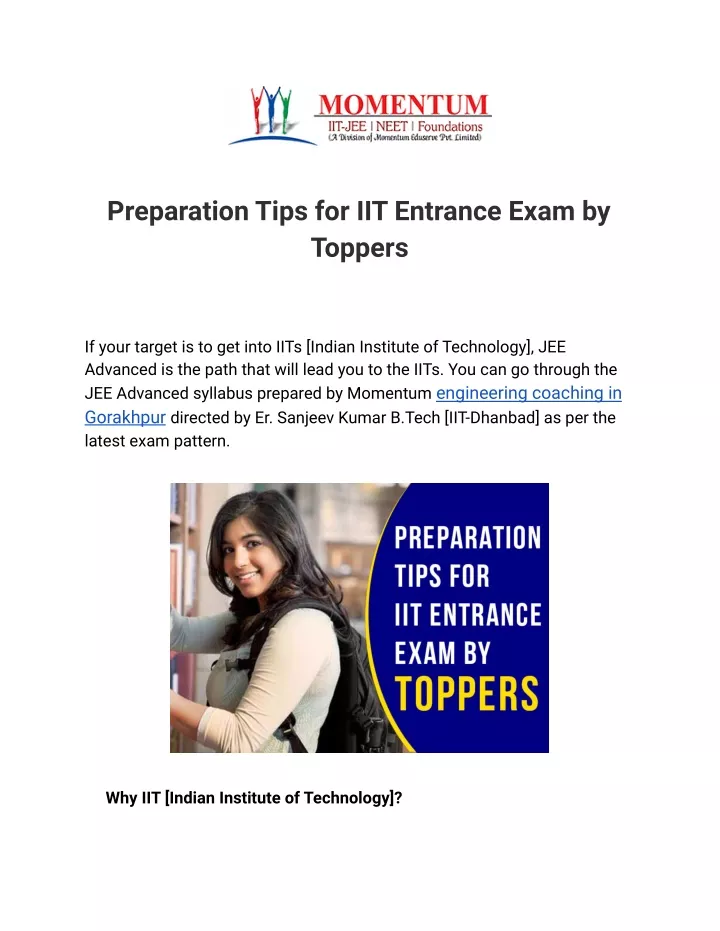 preparation tips for iit entrance exam by toppers