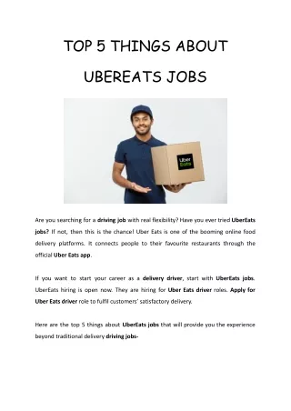Top 5 Things About Uber Eats Jobs