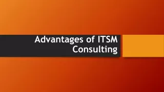 Advantages of ITSM Consulting