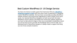 Best Custom WordPress Ui  UX Design Service