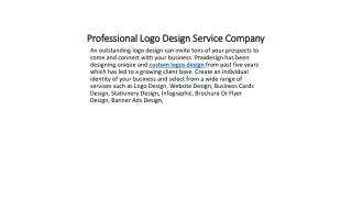 Professional Logo Design Service Company