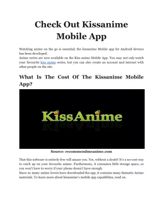 check out kissanime mobile app