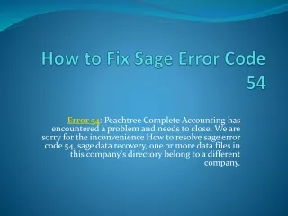 how to fix sage error code 54