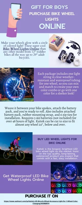 Gift for Boys - Purchase Bike Wheel Lights Online