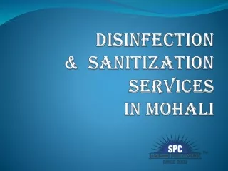 DISINFECTION  &  SANITIZATION Services In Mohali