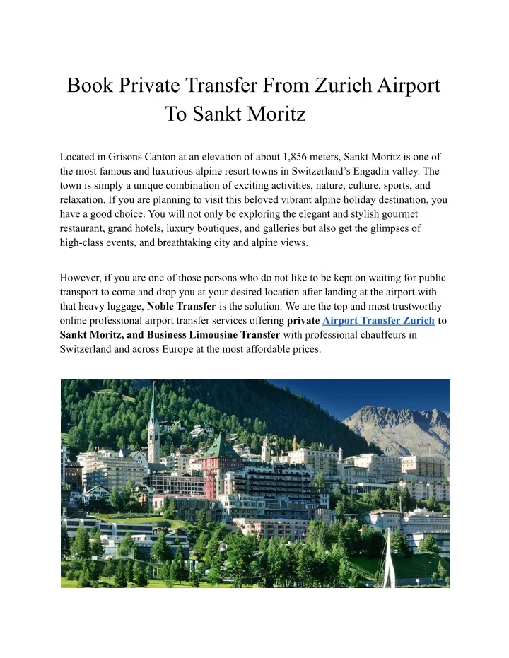 book private transfer from zurich airport