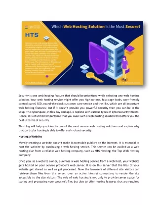 security is one web hosting feature that should