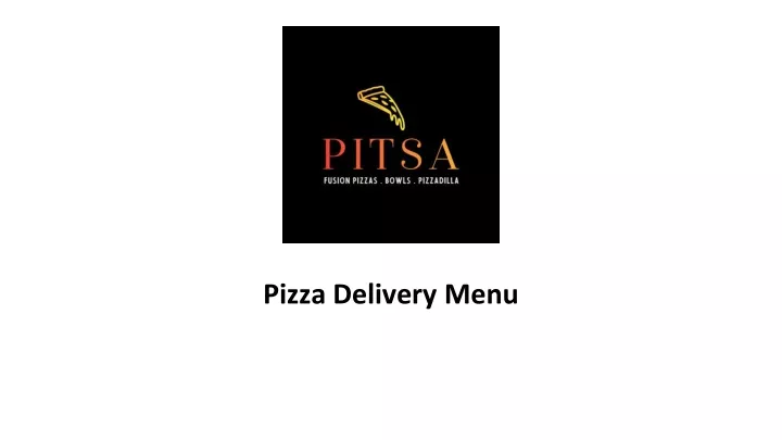 pizza delivery menu
