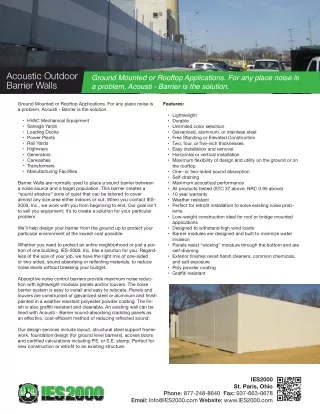 Acoustic Outdoor Barrier Walls - IES-2000