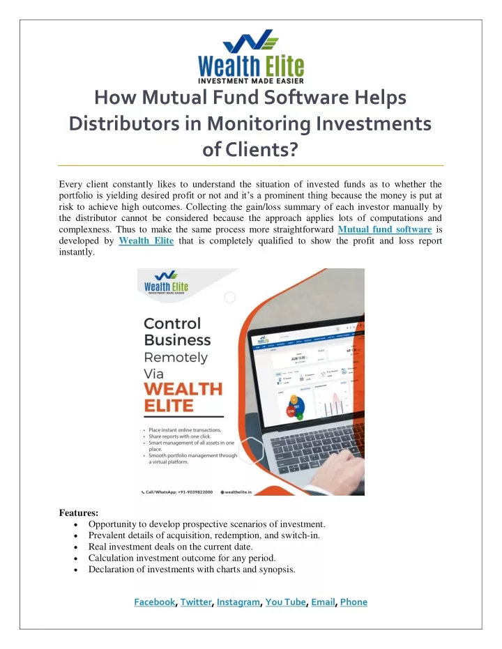 how mutual fund software helps distributors