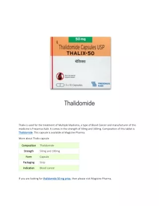 thalix is used for the treatment of multiple