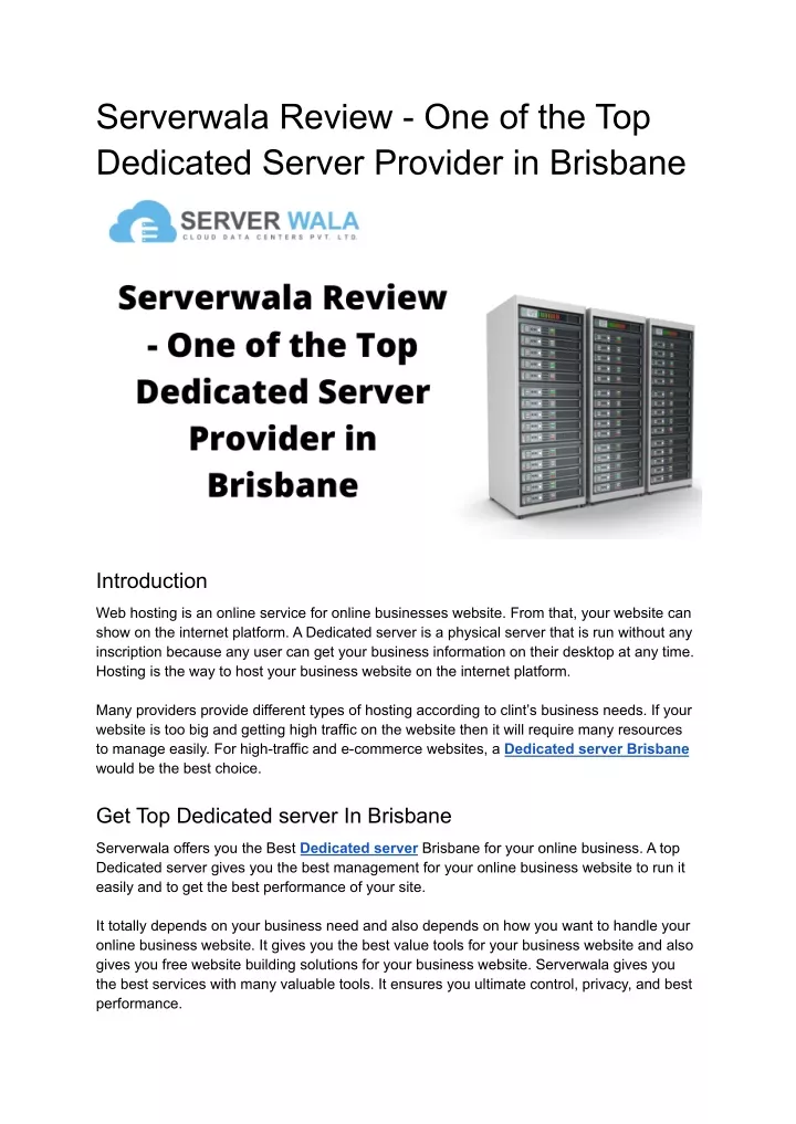 serverwala review one of the top dedicated server