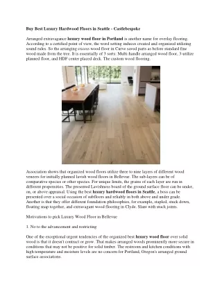 Ask yourself are Buying Luxury Wood Flooring in San Francisco