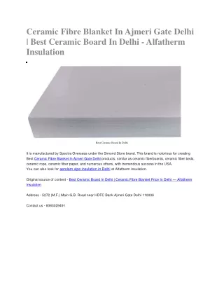 Ceramic Fibre Blanket Price In Delhi | Aerolam Xlpe In Delhi