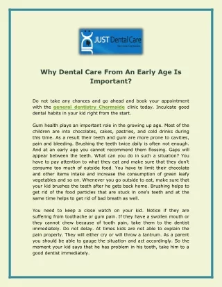 Why Dental Care From An Early Age Is Important