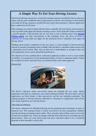 a simple way to get your driving license