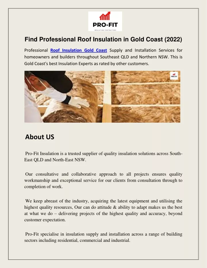 find professional roof insulation in gold coast