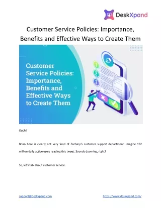 customer service policies importance benefits